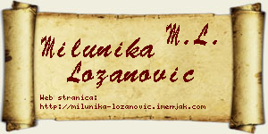 Milunika Lozanović vizit kartica